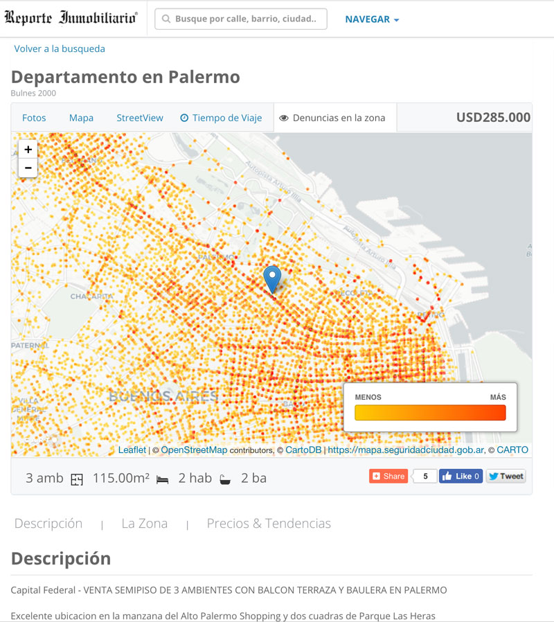 Mapa de delitos Caba