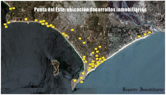 mapa desarrollos inmobiliarios en punta del este