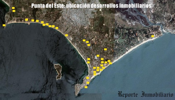 mapa desarrollos inmobiliarios en punta del este