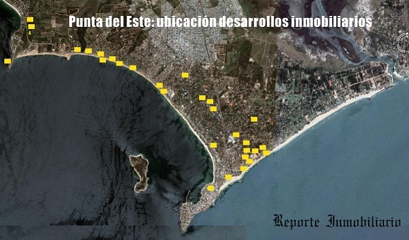 mapa desarrollos inmobiliarios en punta del este 2017