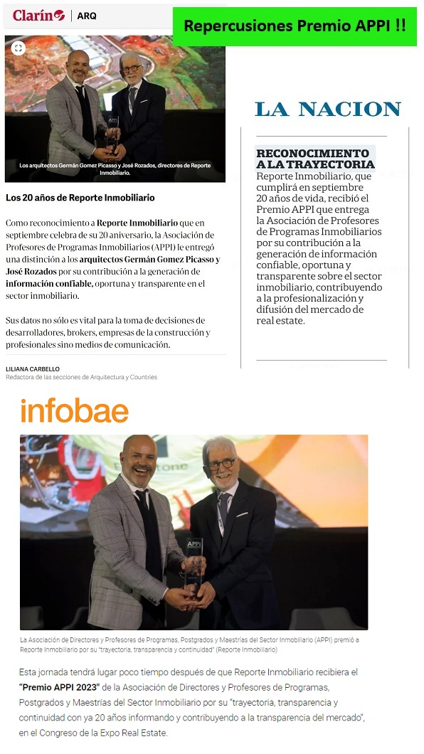 premio APPI a Reporte Inmobiliario